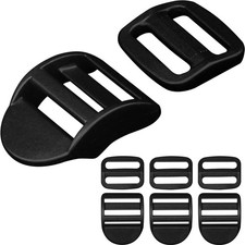 Slider Buckle for 1" Webbing: 4 Set Plastic Ladder Lock Buckles and Tri-glide...