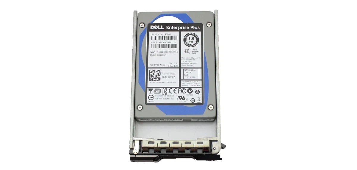 Dell 082FG7-CL-RFB DELL COMPELLENT 1.6TB 6G 2.5INCH MLC SAS SSD ~E