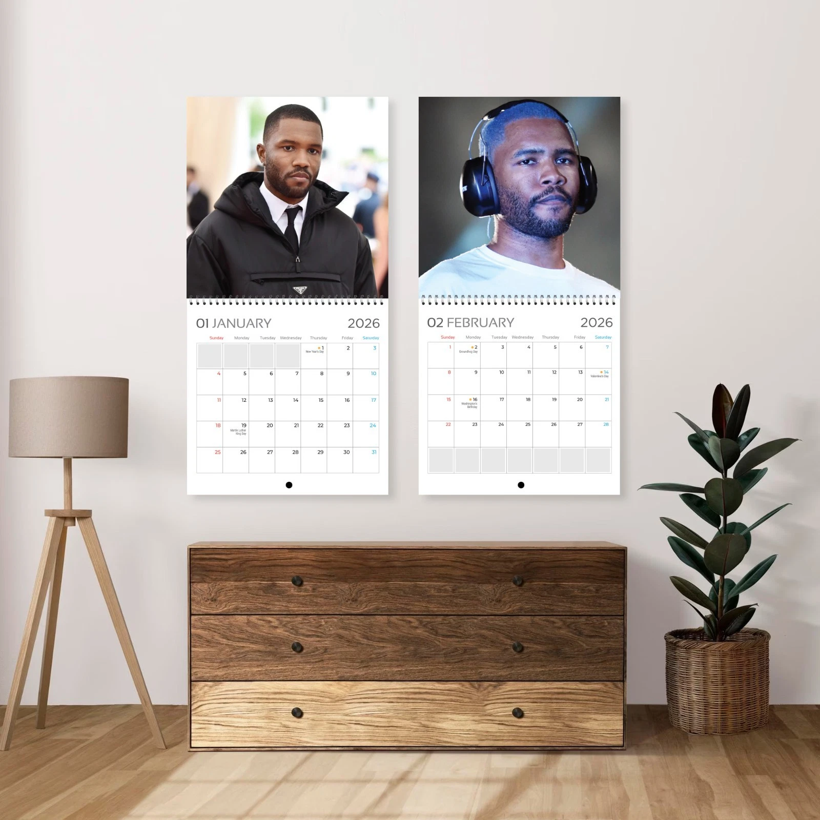 Frank Ocean 2026 Wall Calendar, 12-Month Star Collection