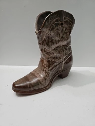 Vintage Unmarked Frankoma Like Cowboy Boot Wall Pocket  Ceramic Pottery