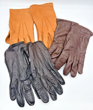 Lot Of Men s Vintage Leather Driving Gloves Black, Chocolate, Scotch Size 8 Med