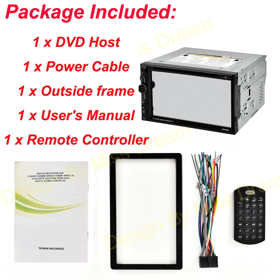 2 Din CD DVD Car Stereo Audio Vedio Fast System AUX Mirror Link For GPS Nav+Cam - Image 3 of 4