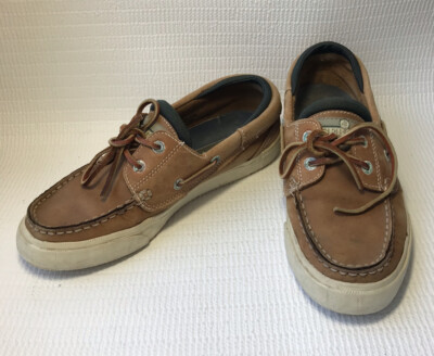 Vintage Sebago Womens Dockside shoes Light brown leather Sz 7.5 M pre-owned
