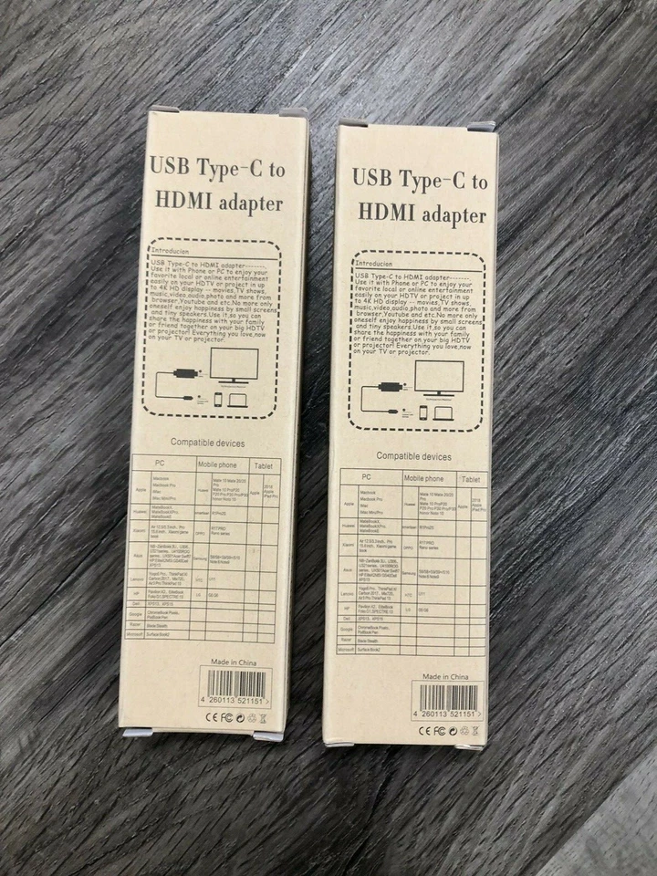 2pk USB C to HDMI Adapter 4K HDMI Type C 3.1 Male to HDMI Female Cable Adapter - Image 2 of 4