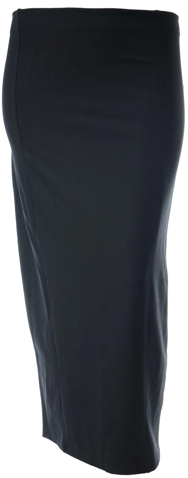Long Pencil Skirt Black PonteRoma Jersey Lower Rear Split Ladies Plus Size - Image 4 of 4