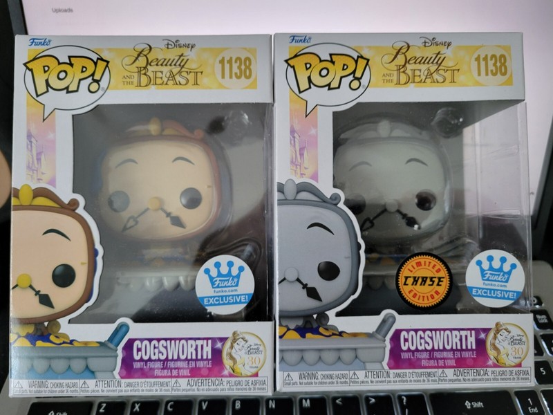 FUNKO POP! COGSWORTH #1138 BEAUTY & THE BEAST CHASE & REGULAR SET