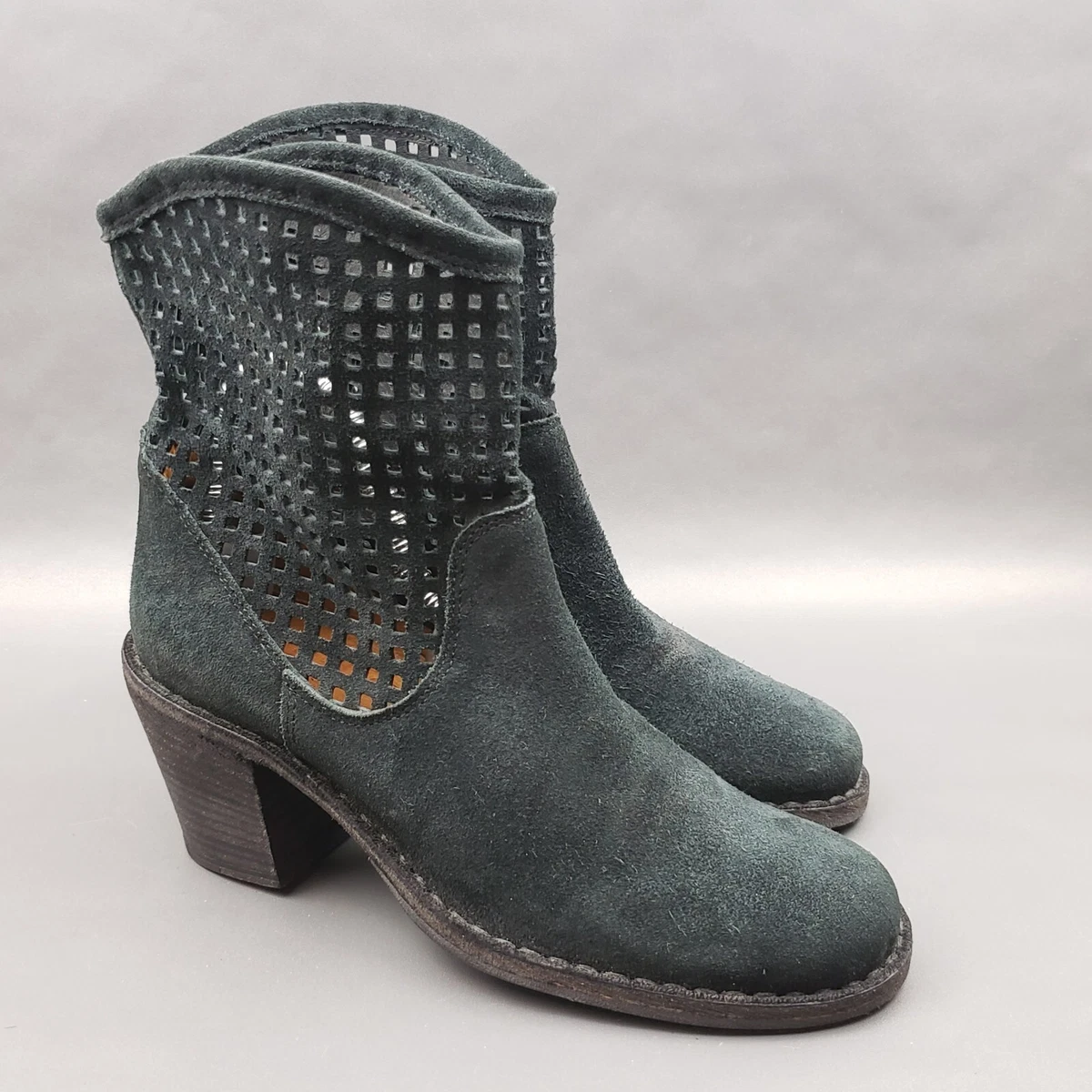 Fiorentini Baker Womens Ankle boots Size 6 Black Suede Western Heels Booties