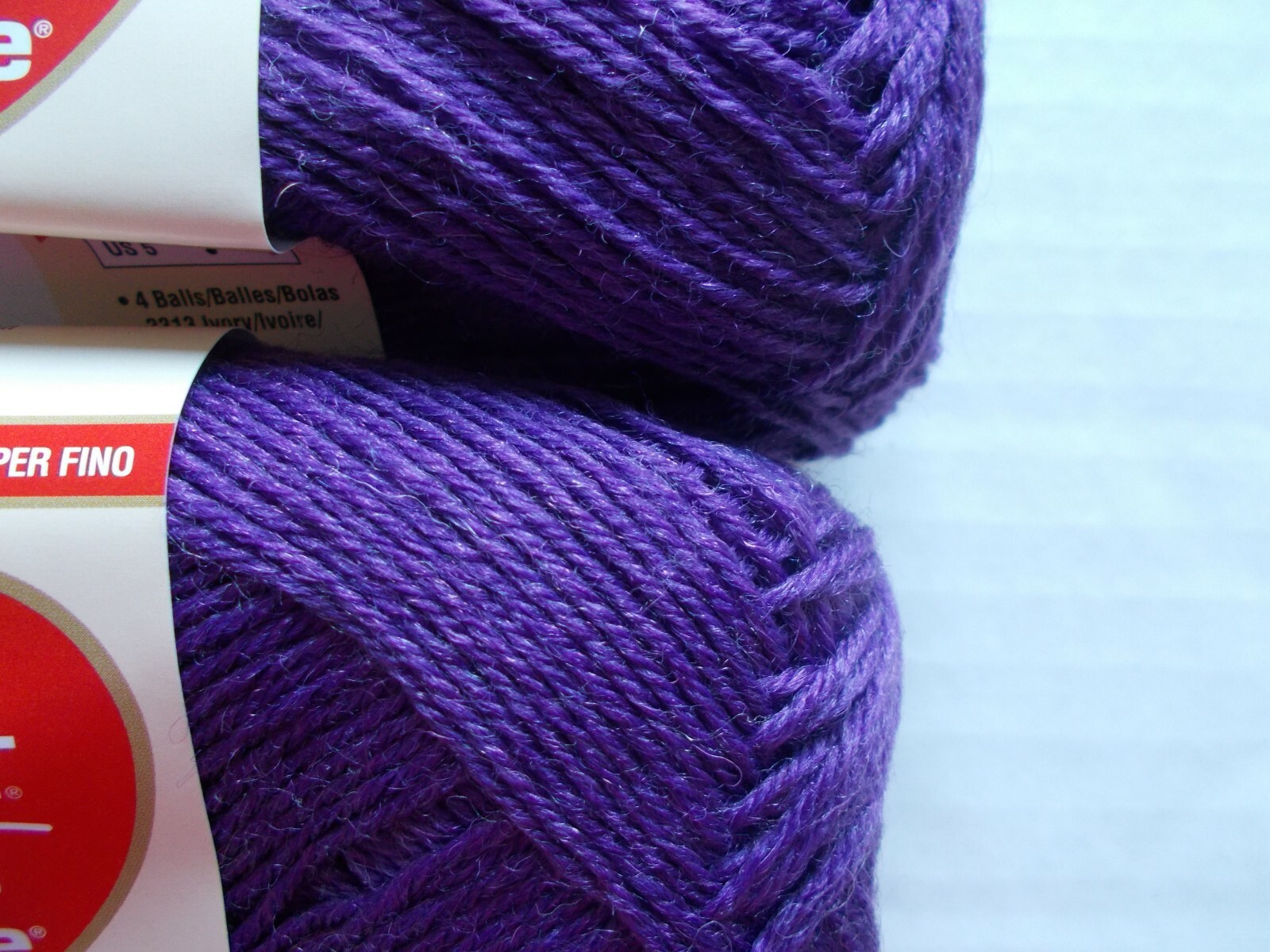 SAOLA Filato per calze misto lana cuore e suola Red Heart viola lotto di 2 (187 yds ea)