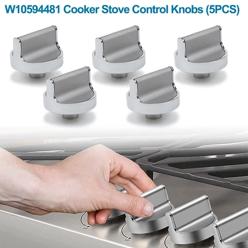 5pcs W10594481 Stainless Steel Stove knob for Whirlpool Gas Cooktop Range/Oven - Imagen 9 de 12