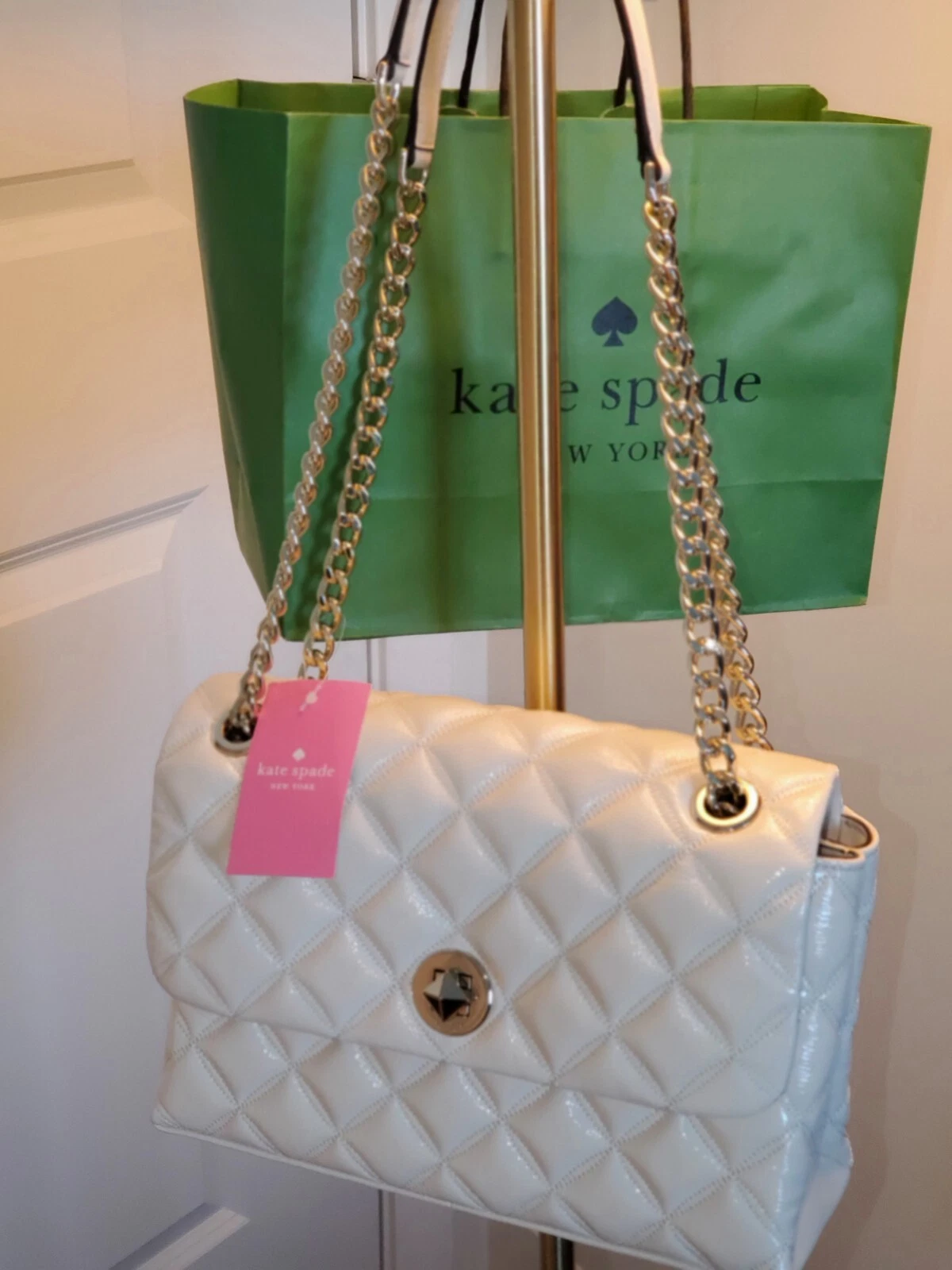 Borsa Kate Spade Natalia Med. Borsa a tracolla pergamena NUOVA con etichetta!