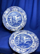 Spode china Blue Italian pattern set of 3 dinner plates