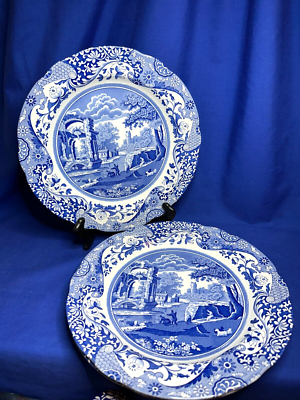 Spode china Blue Italian pattern set of 3 dinner plates | eBay