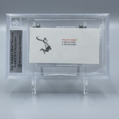 Phil Knight Signed Autographed Nike Business Card Beckett BAS