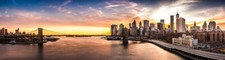 Wandbild:  Brooklyn Bridge-Panorama bei Sonnenuntergang. Das ikonische [...]