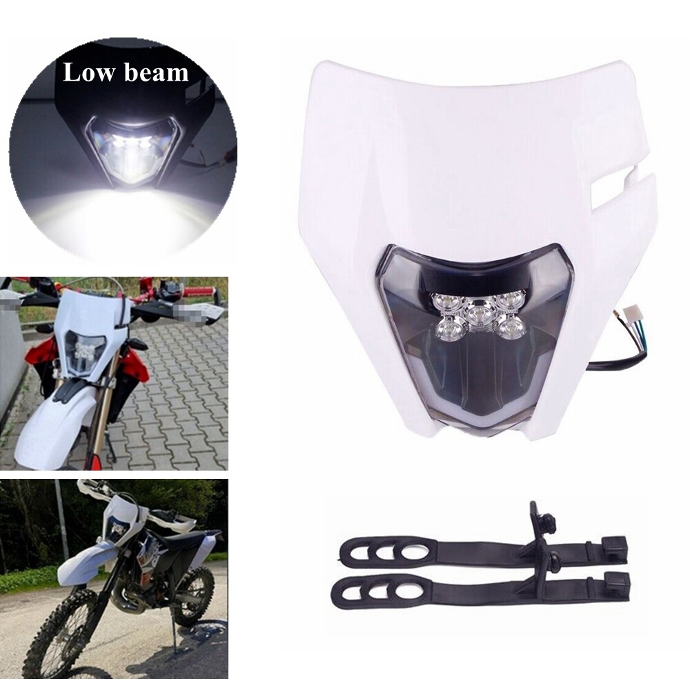 Dual Sport Dirt Bike LED Hi/Lo Beam Headlight For 250 300 450 690 EXC XC-W SMC R