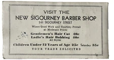 New Sigourney Barber Shop Blotter Vtg Haircut 40 cents Solicited Hartford