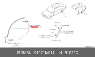 Original OE Schutz R Bogen links 91071FA011 für Subaru 91071-FA011