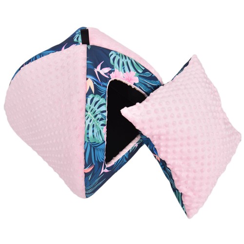 Cueva para perros WauWau / Cueva para gatos / Bella tropical / Rosa Minky 40 cm x 40 cm - Imagen 5 de 8
