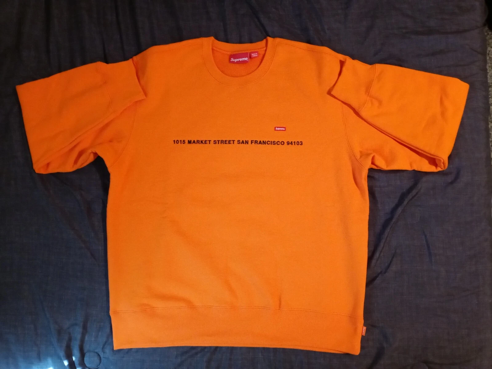 Pull à capuche Supreme Sweat à capuche adulte XL 1015 Market Street SF 94103 Pull orange 