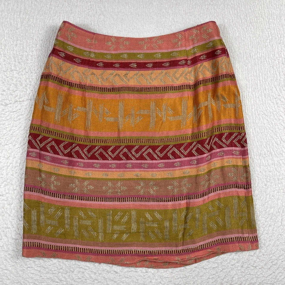 The Limited Skirt Womens Medium Multicolor Linen Wrap Boho Western Tapestry - Image 2 of 4