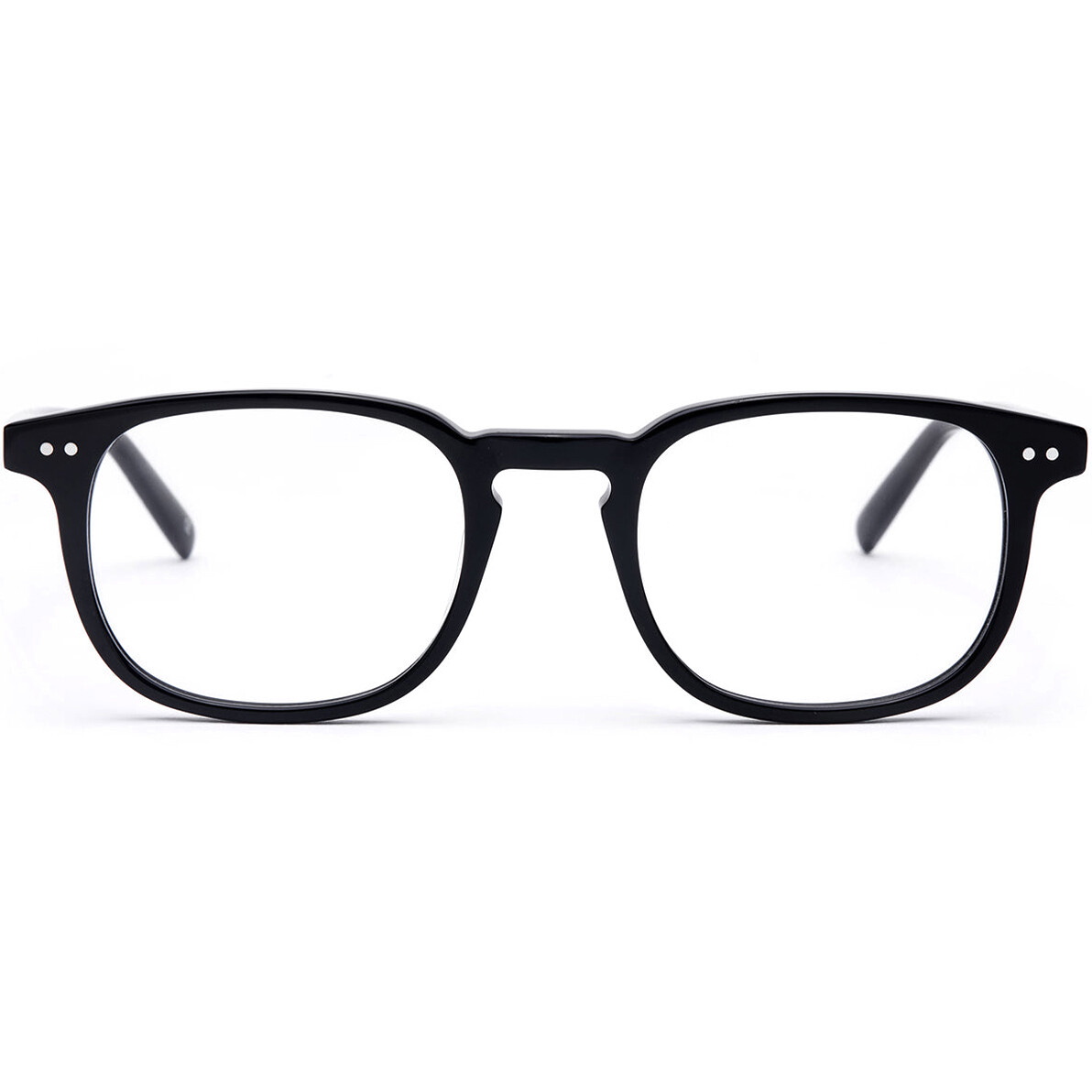 Rectangle Glasses for Women Men Silver Rivets Keyhole Bridge Eyeglasses  Frame