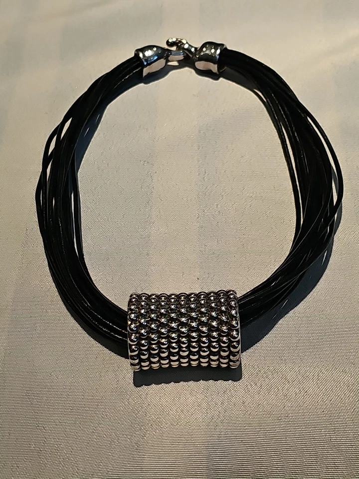 Collar de cuero colgante de plata de ley 925 SSD Simon Sebbag envío gratuito  Foto 2 de 4