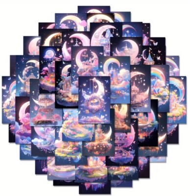 10pcs Dreamy Moon Extra Small Stickers- Scrapbook, Journal, DIY