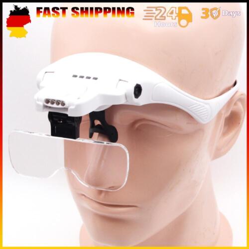 - USB Rechargeable Wearable Magnifier Head Magnifying Glass for Reading Repair - Bild 1 von 12