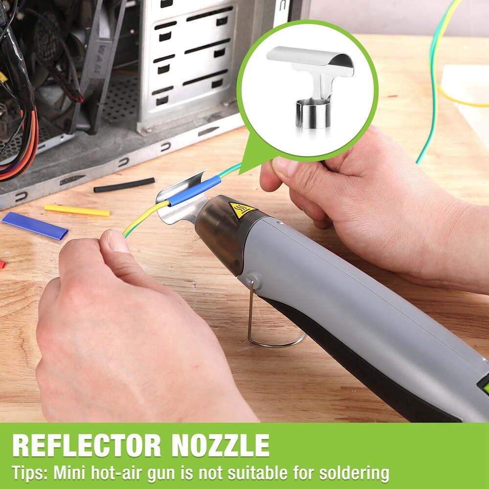 WORKPRO Mini Heat Gun 400W Hot Air Gun Dual Temp Setting Nozzle 5.9ft Long Cable