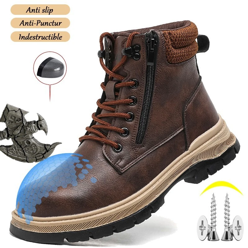 Steel Toe Cap Shoes For Men Indestructible anti piercing shoes Waterproof boots