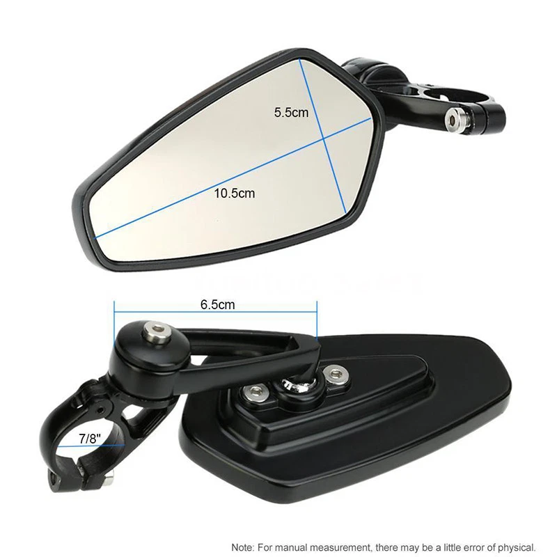 Espejos retrovisores laterales con extremo de barra de 7/8" para Honda CB500F CB550F CB650F CB750 CB1000 Foto 2 de 4