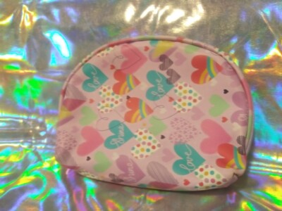 Upcycled Pink Love Heart Make up bag Plus Bonus Accessories