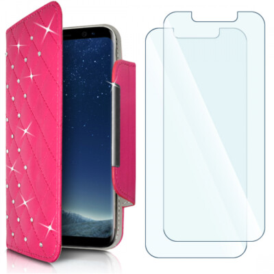 Pack 2 verres flexibles + Etui Universel S (A) Rose Diamant pour à prix réduit Archos 40B Tita