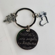 Nurse Gift For Nurse Charm Keychain RN Graduation Gift Nurses Angel In Disguise