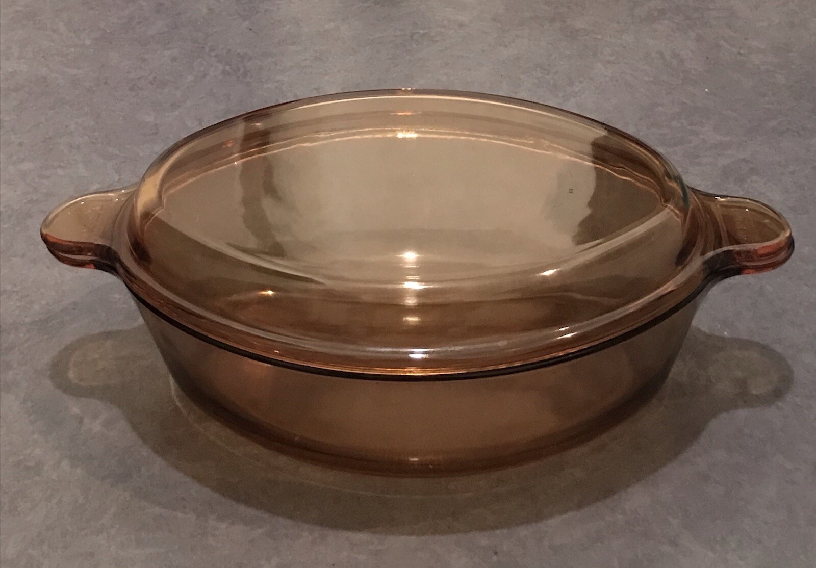 Cocotte Faitout Vision Corning Ovale Vintage Français en Verre Fumé Marron 32...