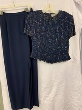 Elegant Dress Mother of Groom,Formal,Evening Navy Blue Sz 4 Adrianna Papell Girl