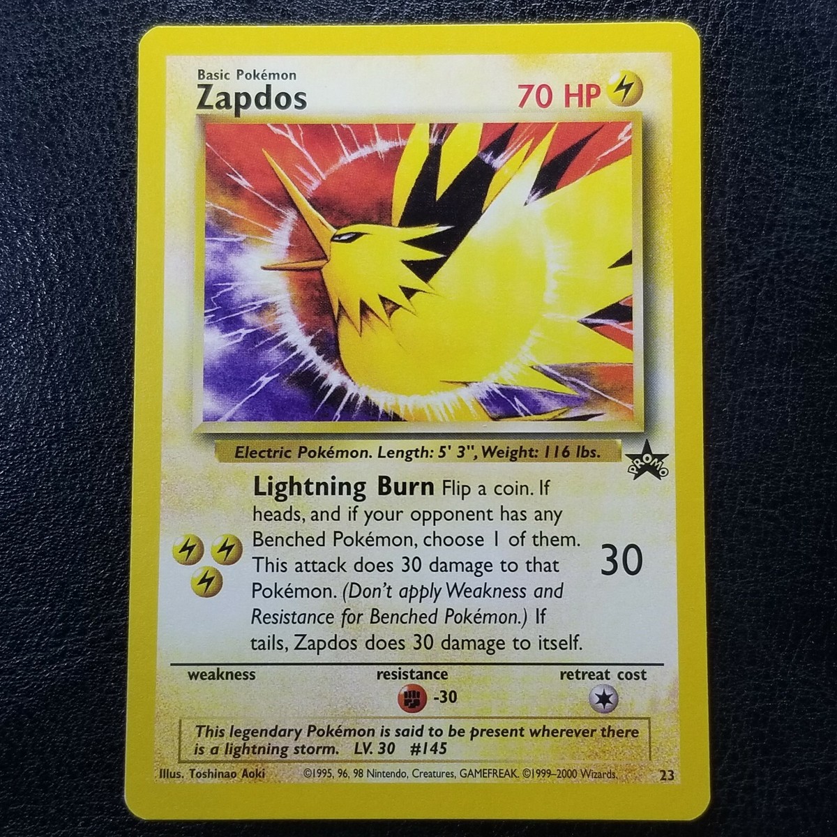 Zapdos 23 Black Star Promo Aoki ERROR 2000 Pokemon Nintendo