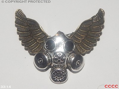 Steampunk Brosche Anstecker Eule Flügel DrWho Breaking Bad Gasmaske Wissenschaftler Cyberpunk
