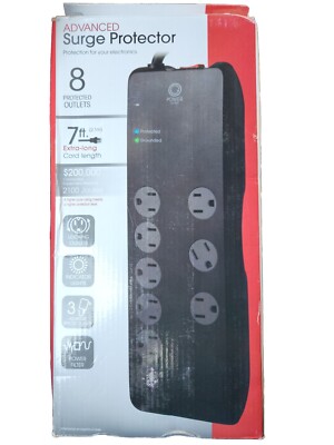 *Power Gear 12996 Advanced Surge Protector; 8 Outlet; 7ft Extension Cord; Black