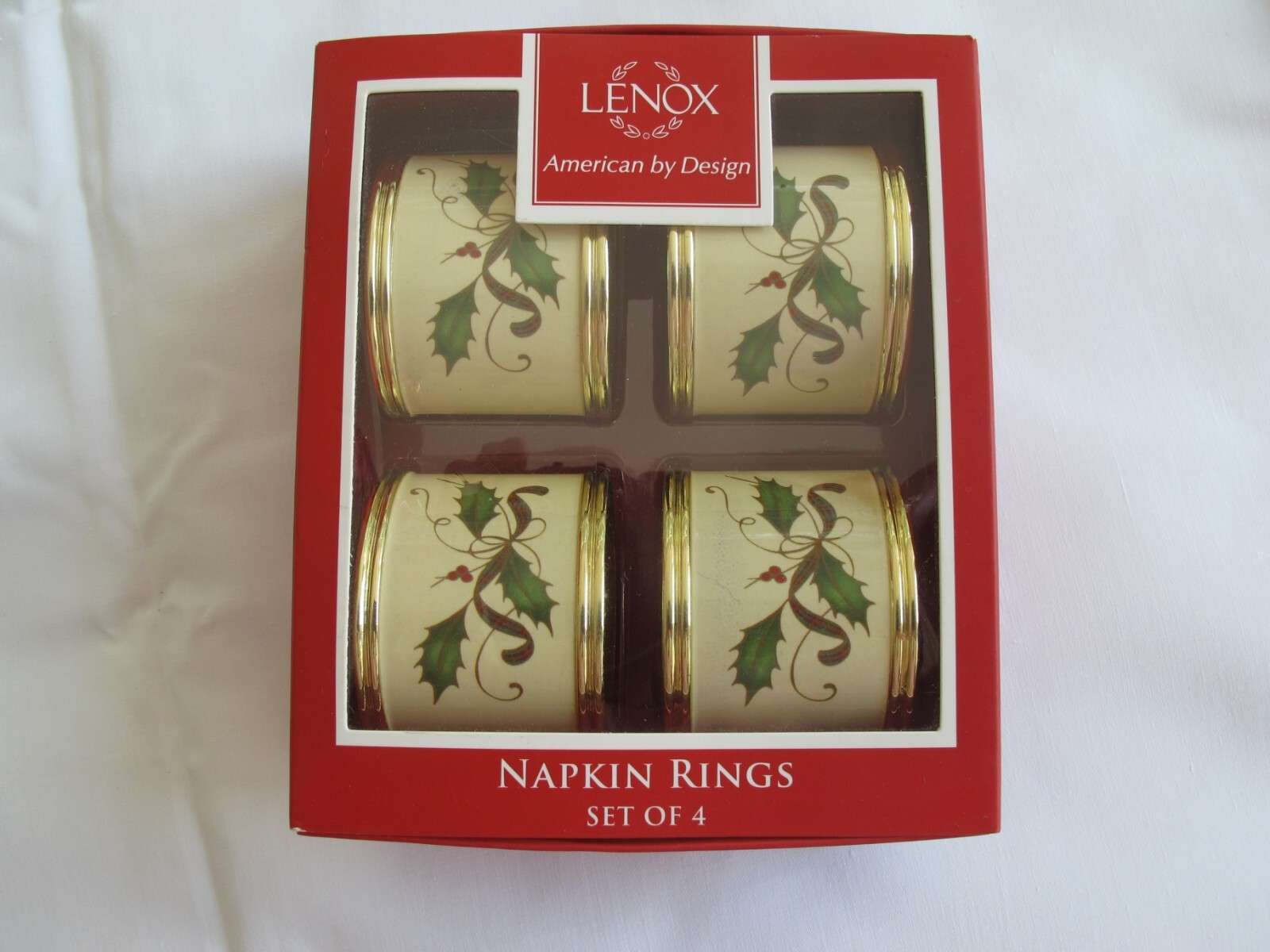 NIB LENOX CHRISTMAS Napkin Rings set of 4 American by Design eBay