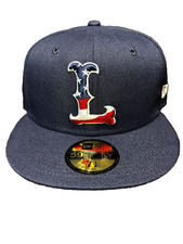 New Era 59Fifty Navy Lowell Spinners American Flag "L" 7 3/8 fitted cap