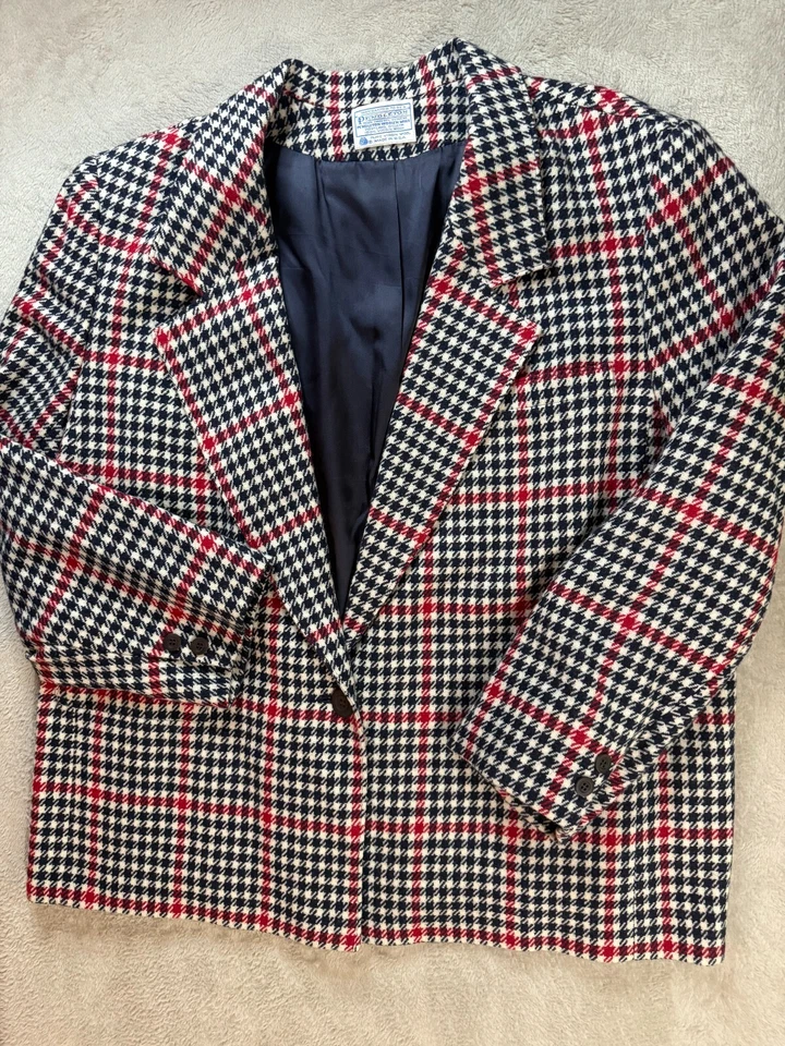 VTG 90s Pendleton Womens 100% Virgin Wool One Button Blazer Size 26W Made in USA - Image 2 of 4