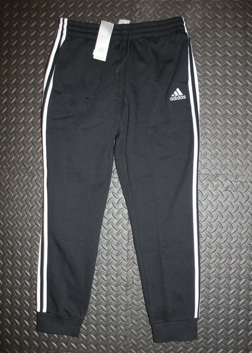 NEW MEN'S ADIDAS ORIGINALS 3 STRIPES CUFFED FLEECE PANTS
