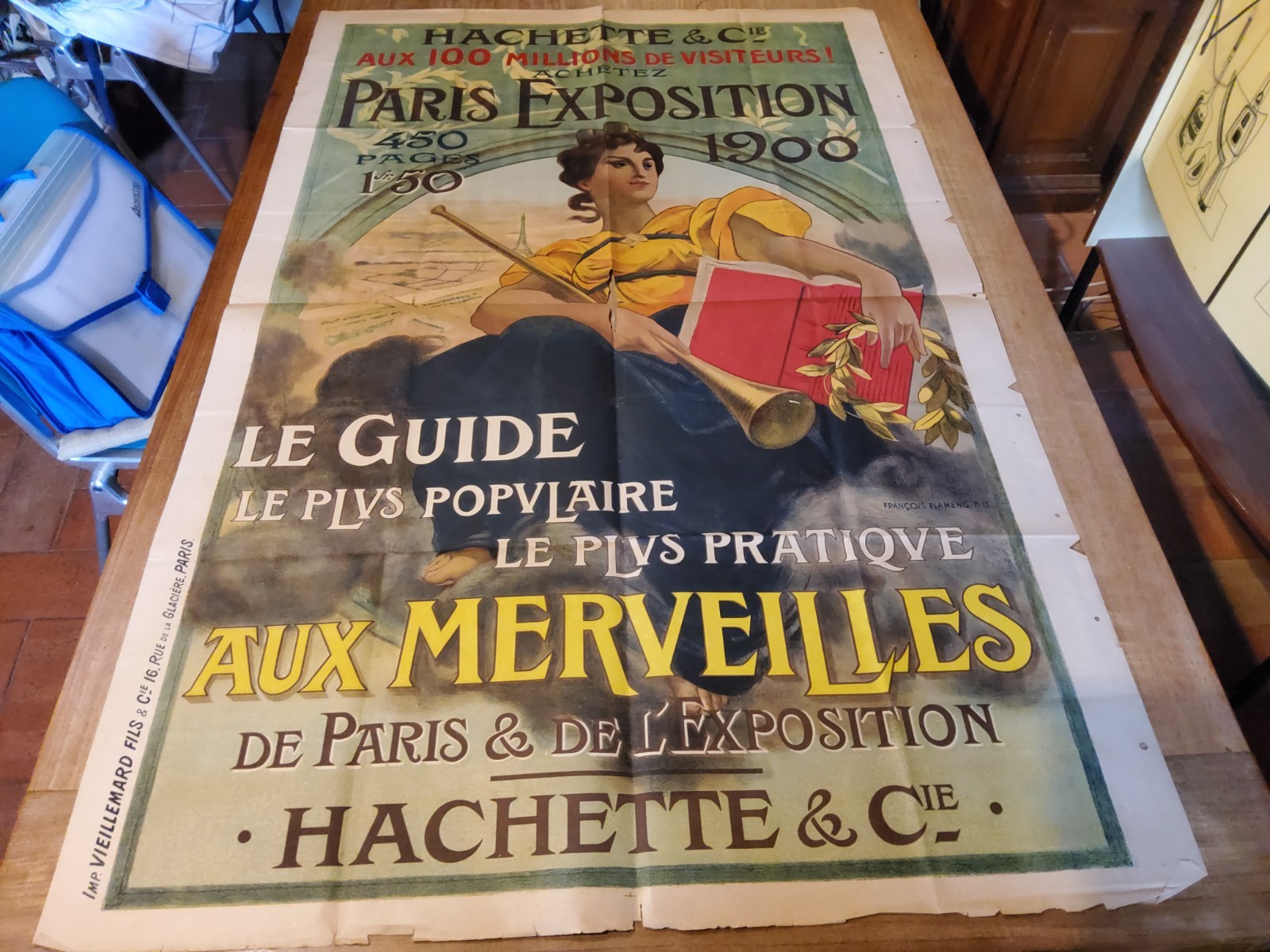 ORIGINAL VINTAGE POSTER PARIS EXPOSITION 1900 (very rare)