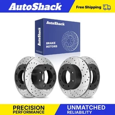 Front Rear Drilled Slotted Brake Rotors for Chevy Silverado 2500 HD 6.0L