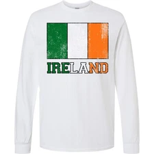 Inktastic Ireland Flag Long Sleeve T-Shirt Patricks Paddys Pattys Gifts Idea Tee