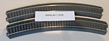 Marklin HO C Track - 20 1/4" R3 Curved Track Sections  2 pc. # 24330 LN