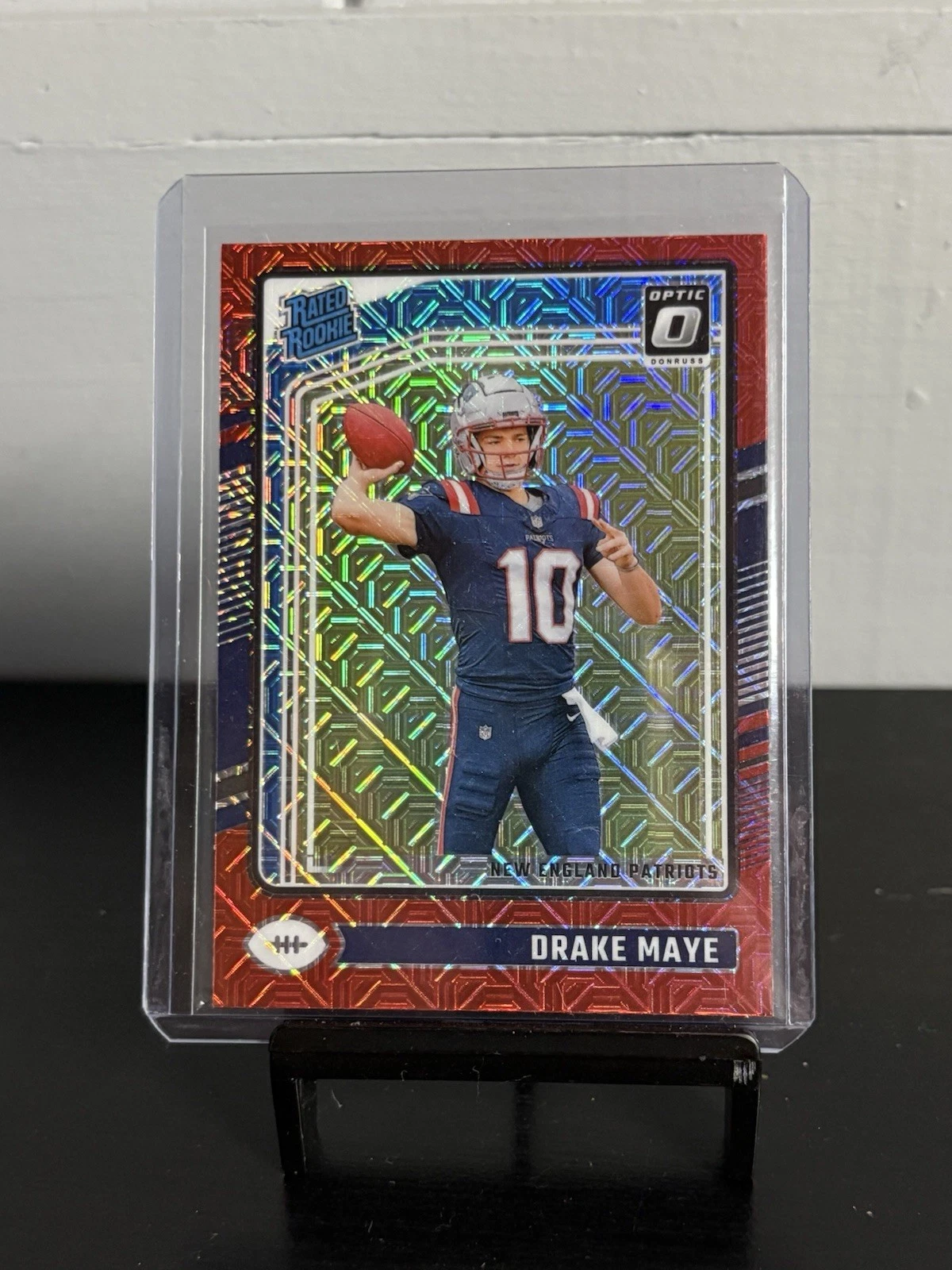 2024 Panini Donruss Optic - Rated Rookie Drake Maye #229 Red Mojo Prizm (RC)