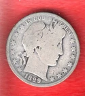 ½ Half Dollar Barber 90% Silver U.S Coin 1899  S