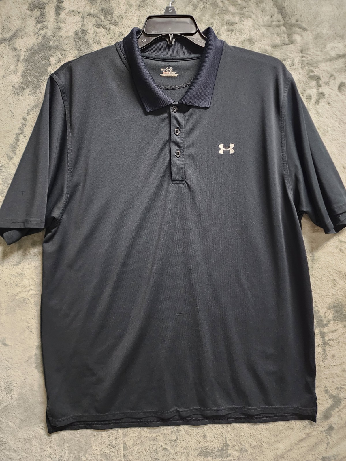 Under Armour HeatGear Men's XXL Black Polo Shirt Short Sleeve Polyester Blend